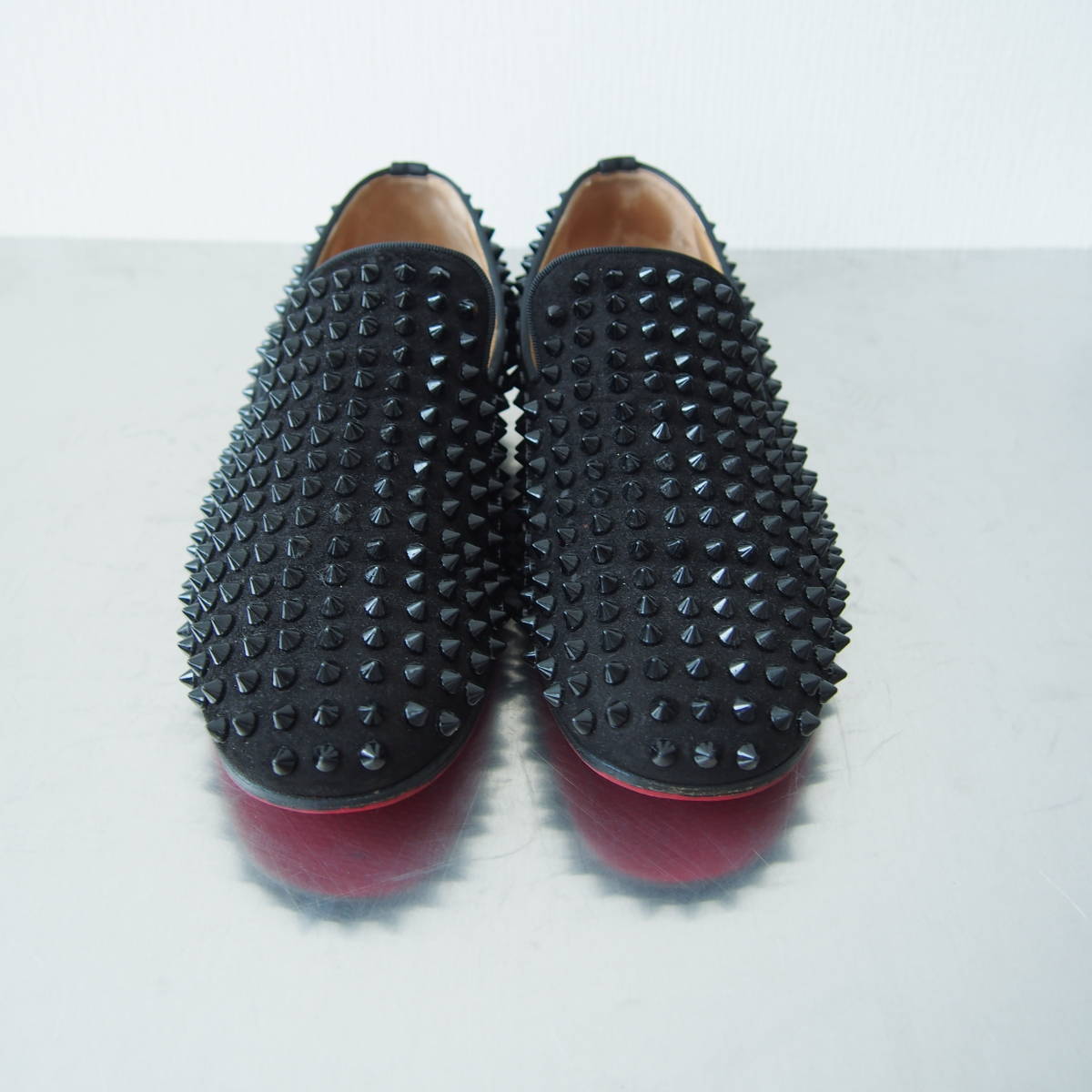 美品 Christian Louboutin size 39 ROLLERBOY SPIKES FLAT VEAU VELOURS/GG クリスチャン ルブタン #F31_画像3