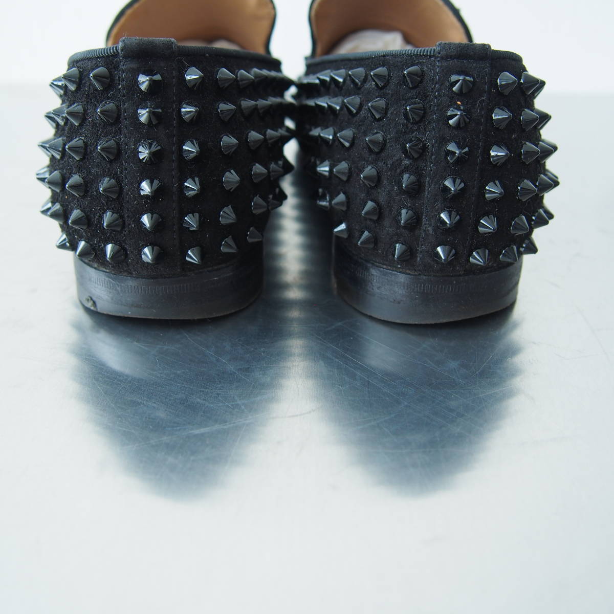 美品 Christian Louboutin size 39 ROLLERBOY SPIKES FLAT VEAU VELOURS/GG クリスチャン ルブタン #F31_画像4