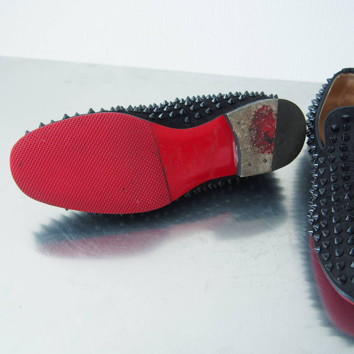 美品 Christian Louboutin size 39 ROLLERBOY SPIKES FLAT VEAU VELOURS/GG クリスチャン ルブタン #F31_画像5