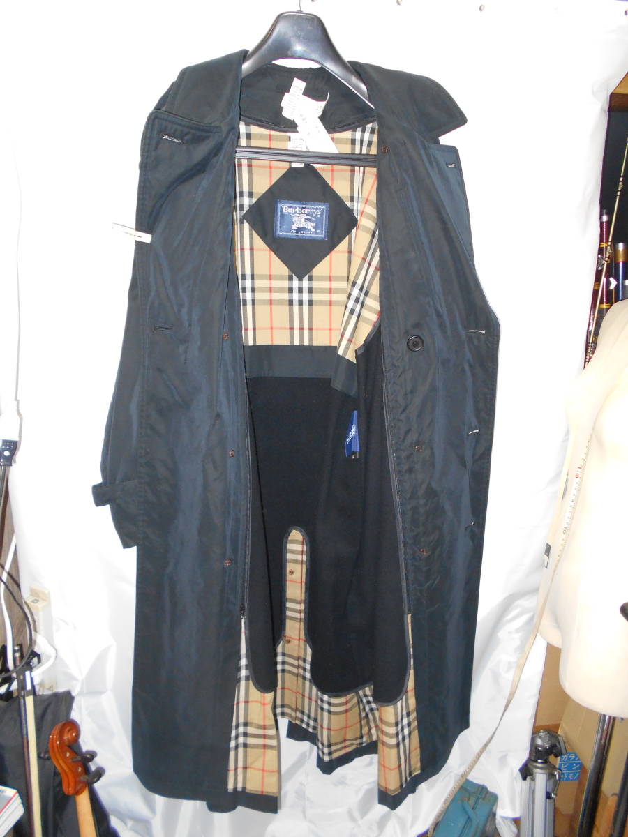 極上 Burberrys OF LONDON トレンチコート ブラック 42-XL ニューヨーク直営店にて購入_画像3