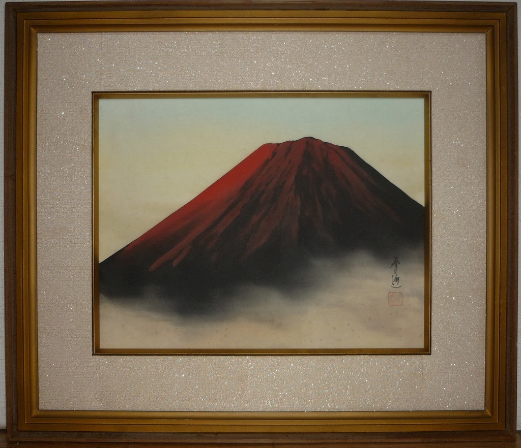 絵画 作者不詳 サイン有 日本画 赤富士 名品 L60 | gkcsu.org