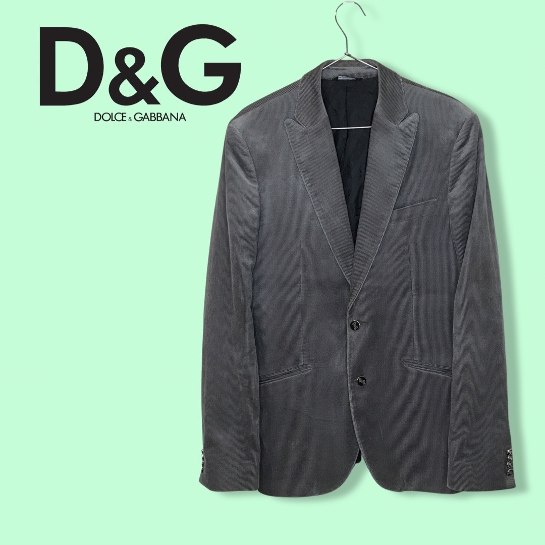 *D&G Dolce & Gabbana Dolce&Gabbana * мужской 2B общий обратная сторона tailored jacket серый size 48 хлопок маленький . труба :B:12