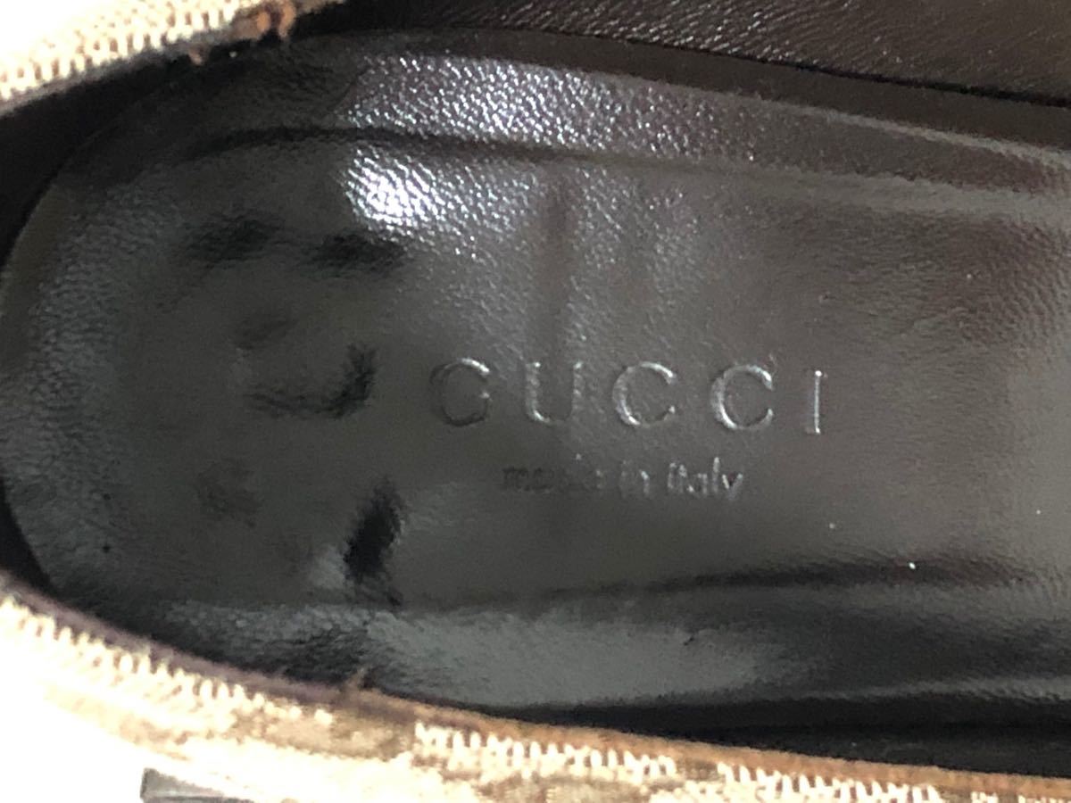 クーポンで是非！GUCCI シマグッチ　パンプス　ビット　レザー　６Ｂ　ブラウン　プラダ  ディオール　