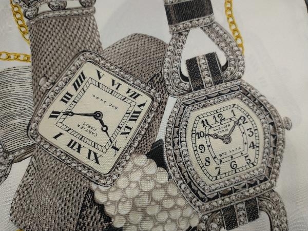Cartier カルティエ スカーフ 時計柄 シルク100％ 店舗受取可
