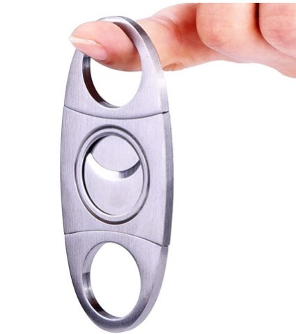  special price!! cigar tool stainless steel steel cigar cutter leaf volume double blade giro chin silver 