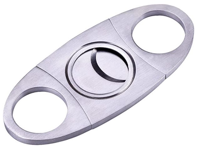  special price!! cigar tool stainless steel steel cigar cutter leaf volume double blade giro chin silver 