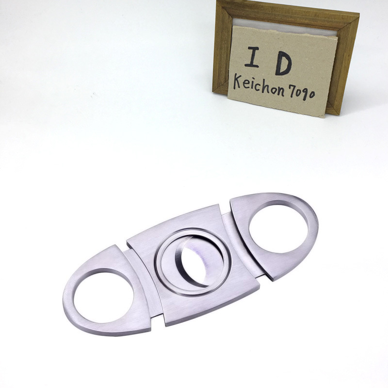  special price!! cigar tool stainless steel steel cigar cutter leaf volume double blade giro chin silver 