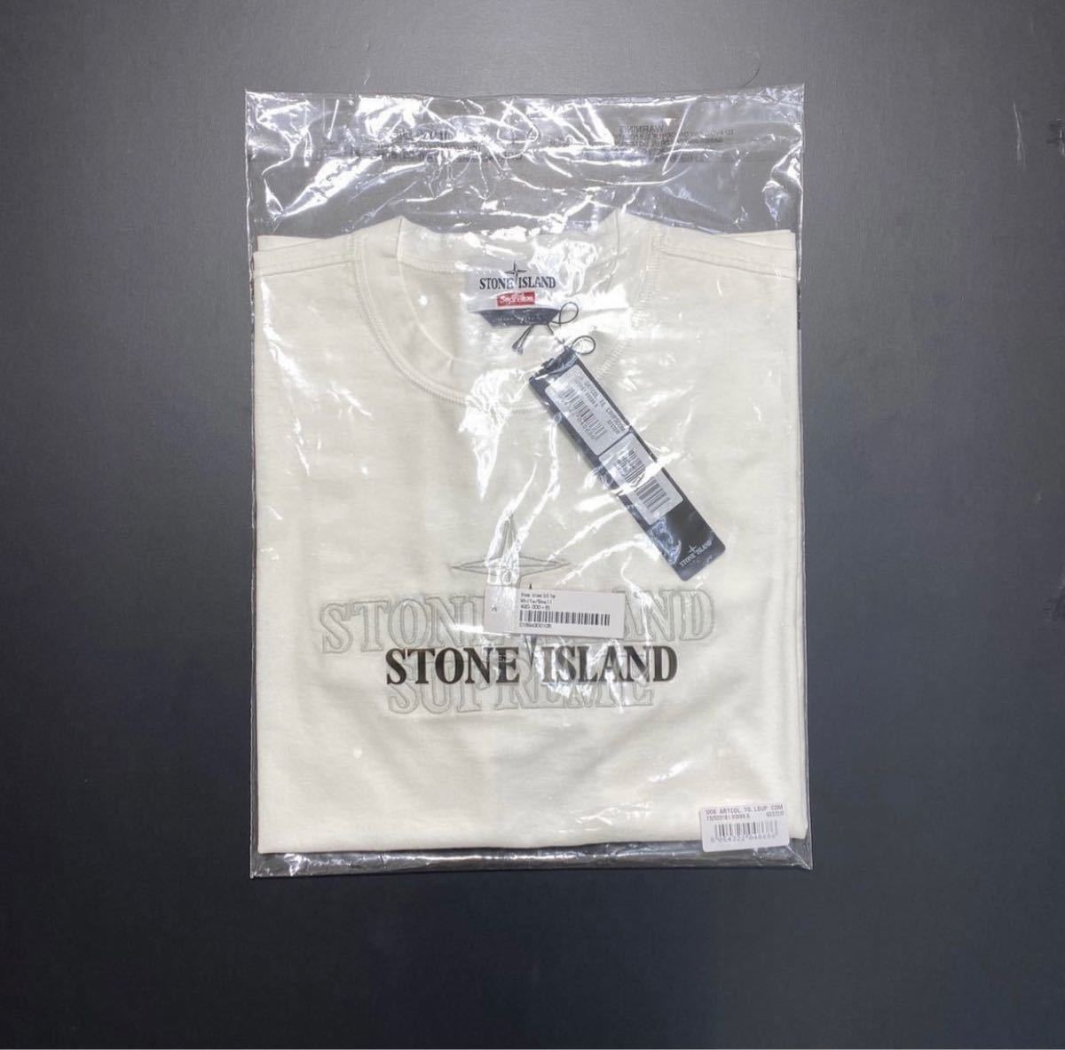 【S】新品 Supreme Stone Island Embroidered Logo S/S Top White シュプリーム ストーンアイランド エンブロイダード ロゴ ティーシャツ_画像2