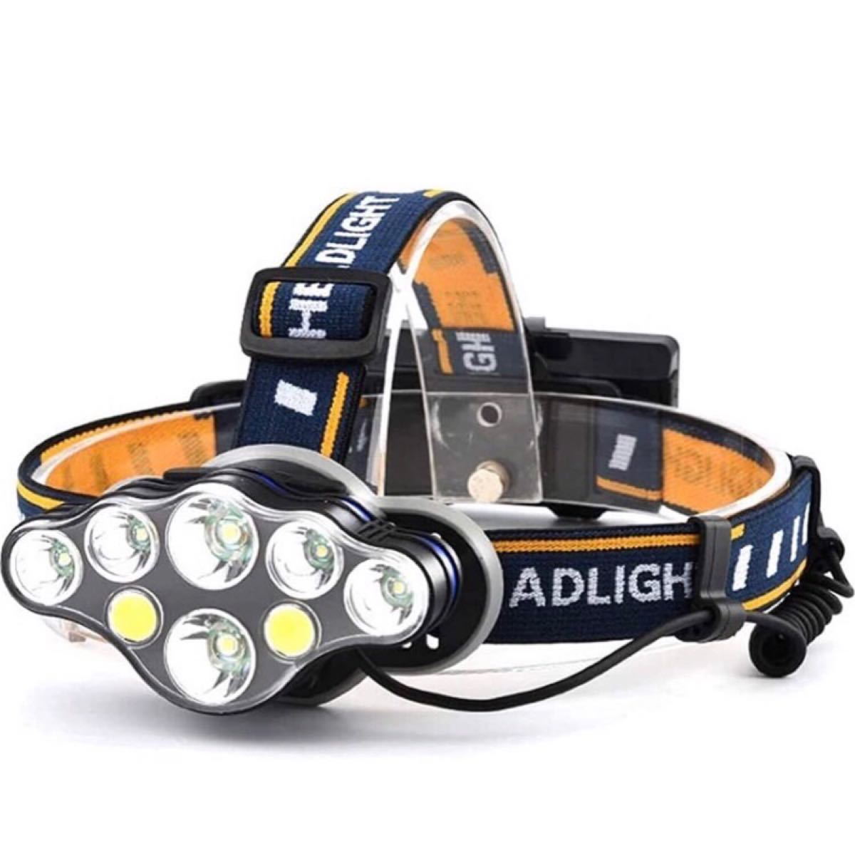 LED ヘッドランプ ヘッドライト ライト 防水 18000ルーメン USB充電