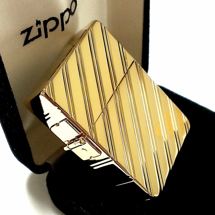 ZIPPO ライター 1935 復刻レプリカ ジッポー K24 純金メッキ かっこいい 5面ダイヤカット彫刻 ゴールド 角型 ギフト プレゼント 3バレル_画像7