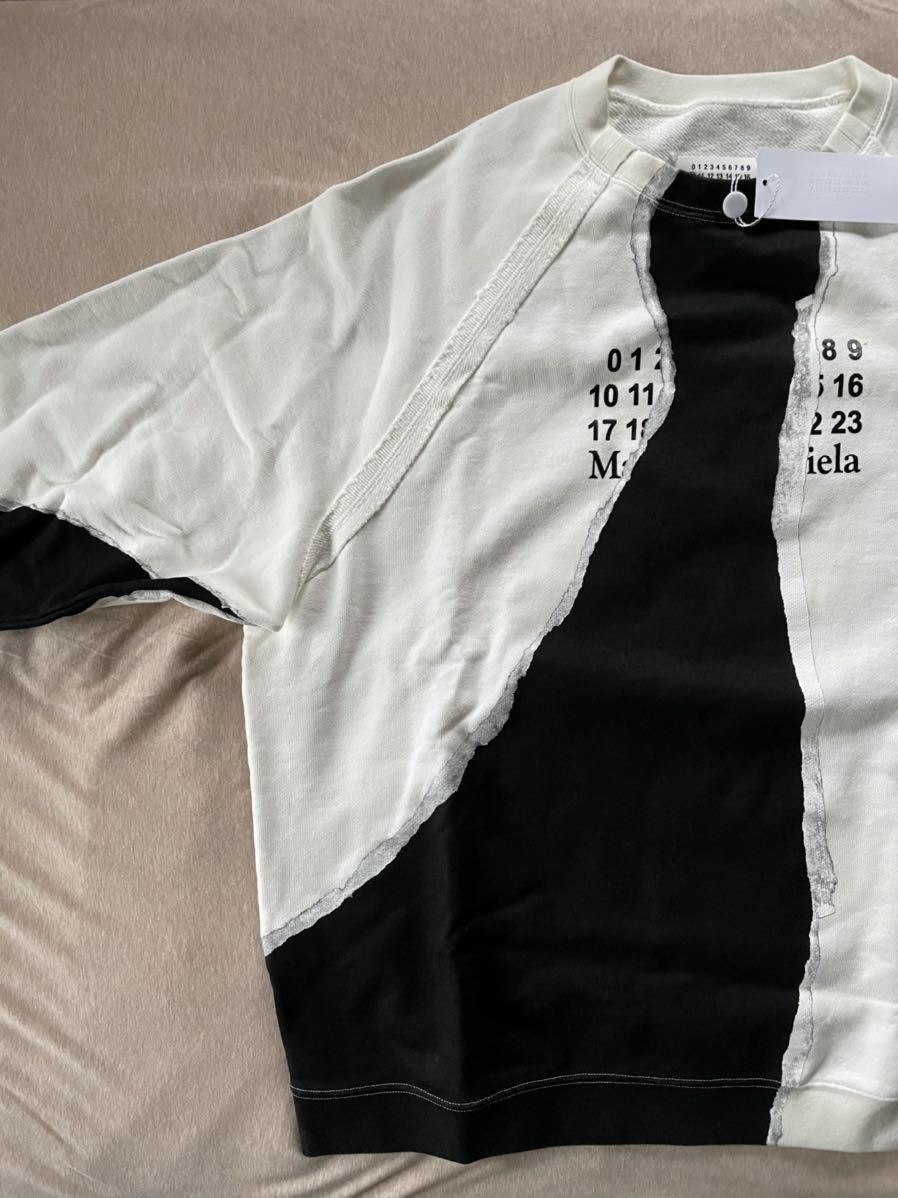 52新品 メゾンマルジェラ デストロイ カレンダーロゴ プリント スウェット シャツ 19AW 52 XL Maison Margiela 10 メンズ 長袖 トレーナー