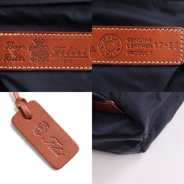 美品□伊製 Felisi フェリージ 17-56 DS グレインカーフ レザー使い