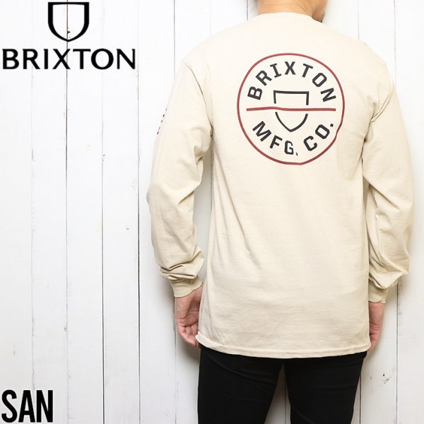 【送料無料】BRIXTON ブリクストン CREST L/S TEE ロングスリーブTシャツ ロンT 16251 SAN Sサイズ_画像1