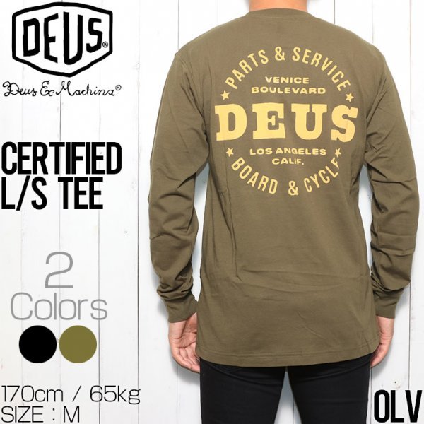 【送料無料】Deus Ex Machina デウスエクスマキナ CERTIFIED L/S TEE ロンT ロングスリーブTEE ロンT DMF2011295 OLV Sサイズ_画像1