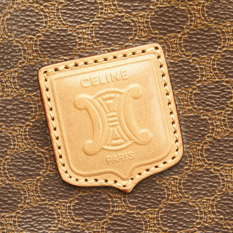 セリーヌ マカダム ブラウン PVC レザー ビジネスバッグ メンズ CELINE