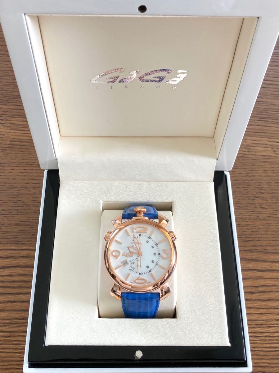 ガラス◵ GAGA MILANO ガガ ミラノ THIN CHRONO 46MM 5097.04RD-NEW-N