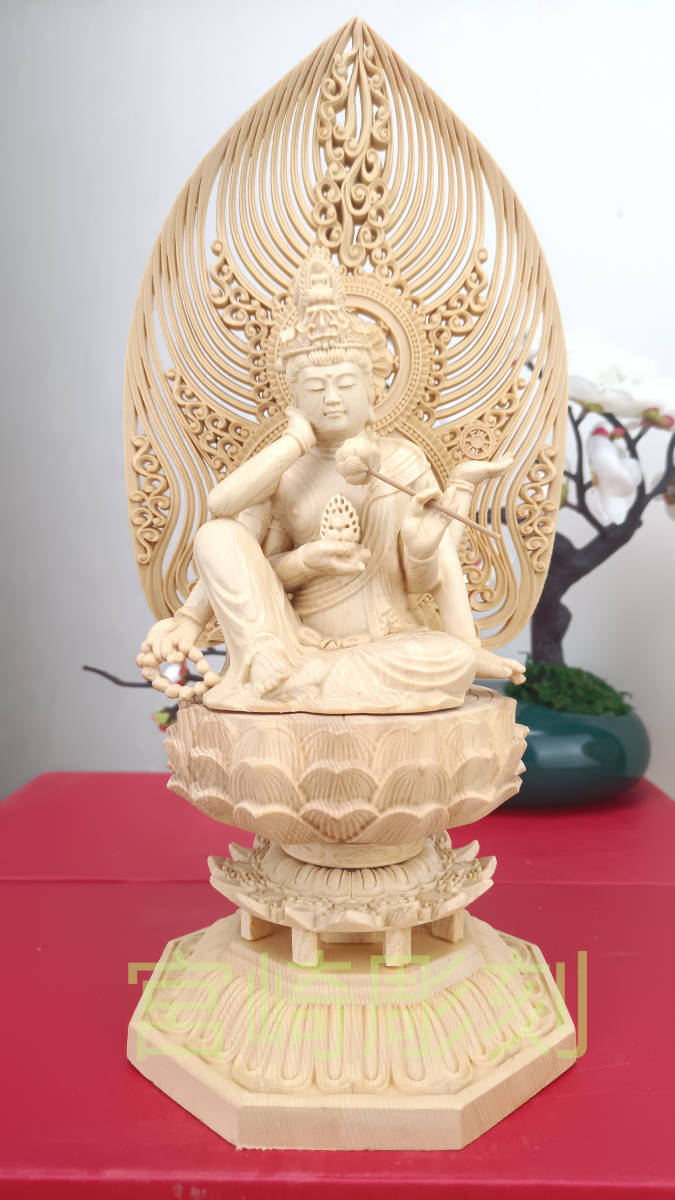 宮崎彫刻 珍品 如意輪観音坐像 仏教工芸品 木彫仏教 精密彫刻 極上品