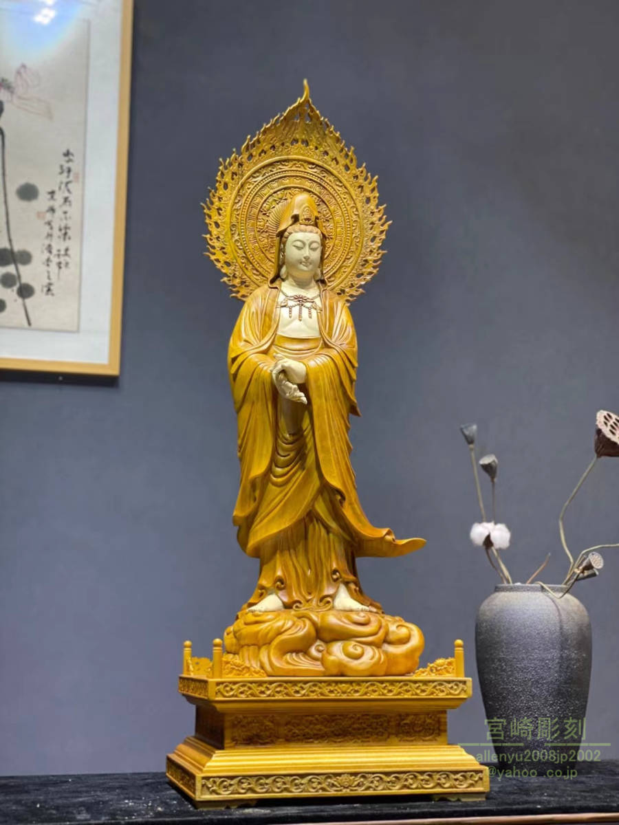 がございま ヤフオク! 木彫 仏像 極細工 置物 - 仏教美術 観音菩薩