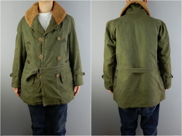 SPECIAL French Army Canadian Mouton Jacket 1930-1940s Size80L Vintage специальный Vintage Франция армия Canadian мутон 