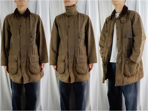 Barbour Solway Zipper Oiled Wax Jacket Brown 3crest Size42 1989s Vintage バブアー ソルウェイジッパー 1989年製 ヴィンテージ_画像9