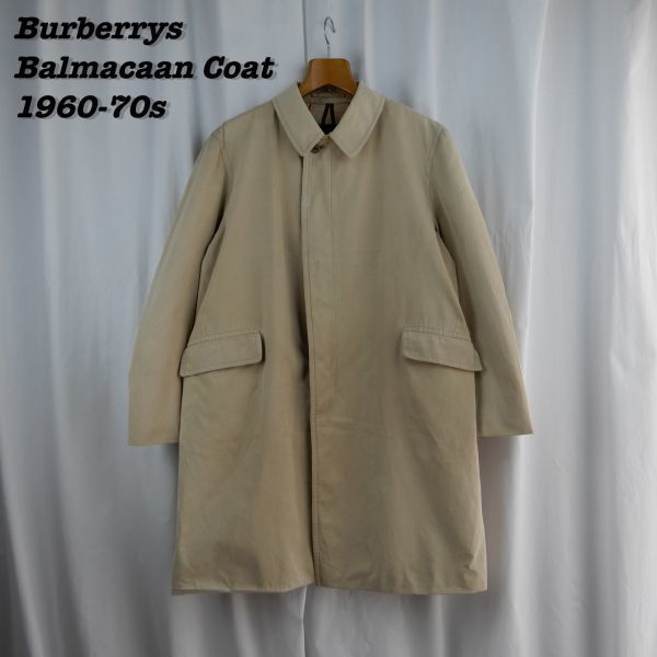 Burberrys Balmacaan Coat 1960s 1970s cotton CENCI Roma Vintage バーバリー バルマカーンコート コットン 1960年代 1970年代_画像1