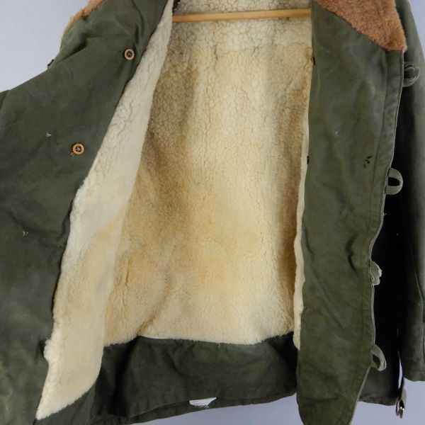 SPECIAL French Army Canadian Mouton Jacket 1930-1940s Size80L Vintage специальный Vintage Франция армия Canadian мутон 
