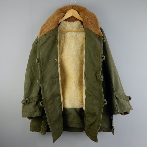 SPECIAL French Army Canadian Mouton Jacket 1930-1940s Size80L Vintage специальный Vintage Франция армия Canadian мутон 