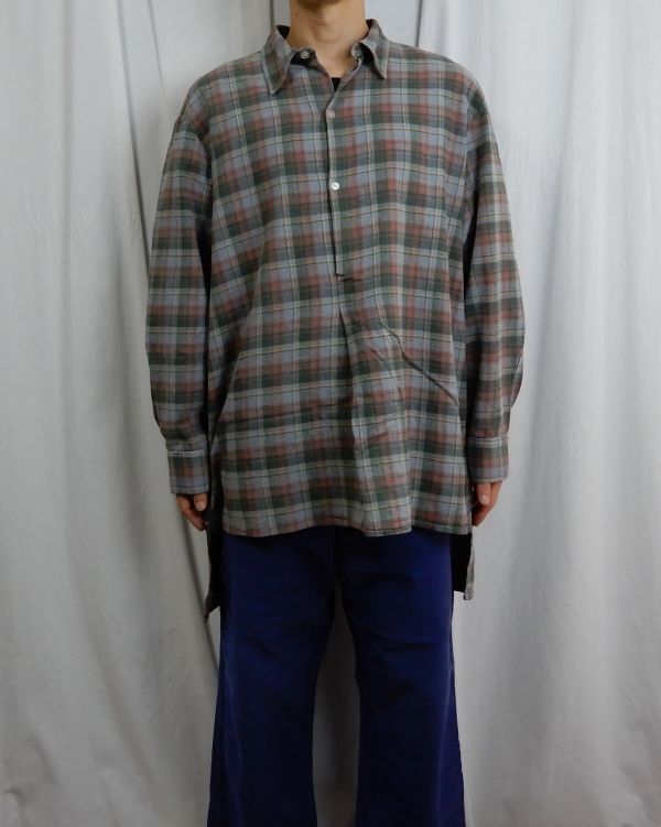 EURO Vintage Grandpa shirts 1960s 1970s ユーロワークシャツ グランパシャツ 1960年代 1970年代 ヴィンテージ フランス