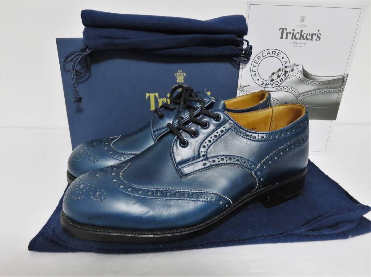  free shipping regular price 8 ten thousand Tricker\'s L5679 PARISIAN BLUE 6 Tricker's Wing chip medali on Trickers navy 24