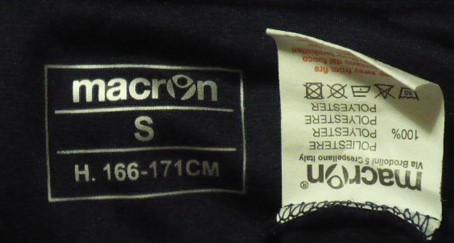 macron(マクロン)製SSラツィオハーフジップジャケット(ジャージ上)のみ　Ｓ166-171㎝　ネイビー×水色　鎌田_画像3