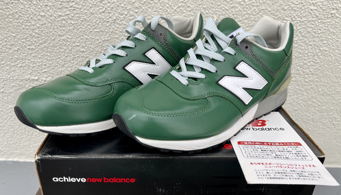 未使用デッドストック NewBalance M576G Green US10 28.0cm Made in USA M576 ガラスレザー グリーン ニューバランス M576緑