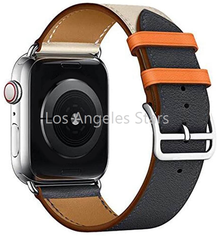  Apple watch band applewatch band 2 piece set 42mm 44mm series6 series 6 belt free shipping for exchange interchangeable leather leather silicon black navy blue 