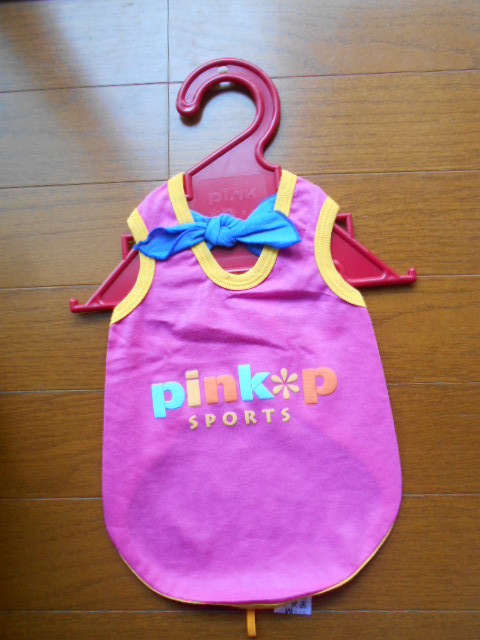 小型犬★ピンクプードル　タンクトップ　タイ　Tシャツ M　日本製　ピンク_画像1