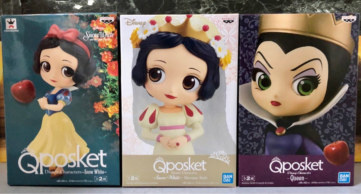 Disney ディズニー フィギュア 白雪姫 女王 Qposket 3体セットに変更 まとめ売り