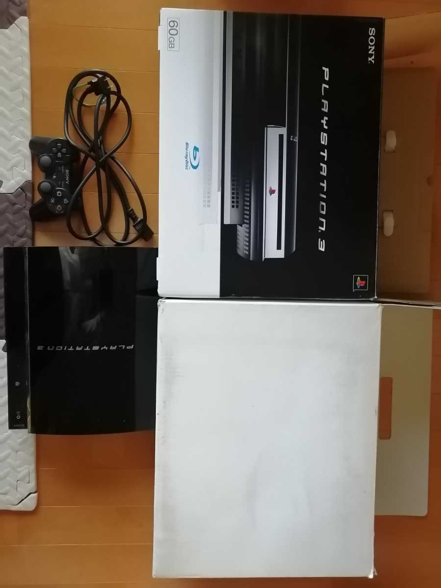 CECHA00 通電確認 PS3 本体 コントローラー美品箱付 厚型 初期型 CECHA00 ブラック プレステ3 PlayStation3 SONY ソニー ランプ正常