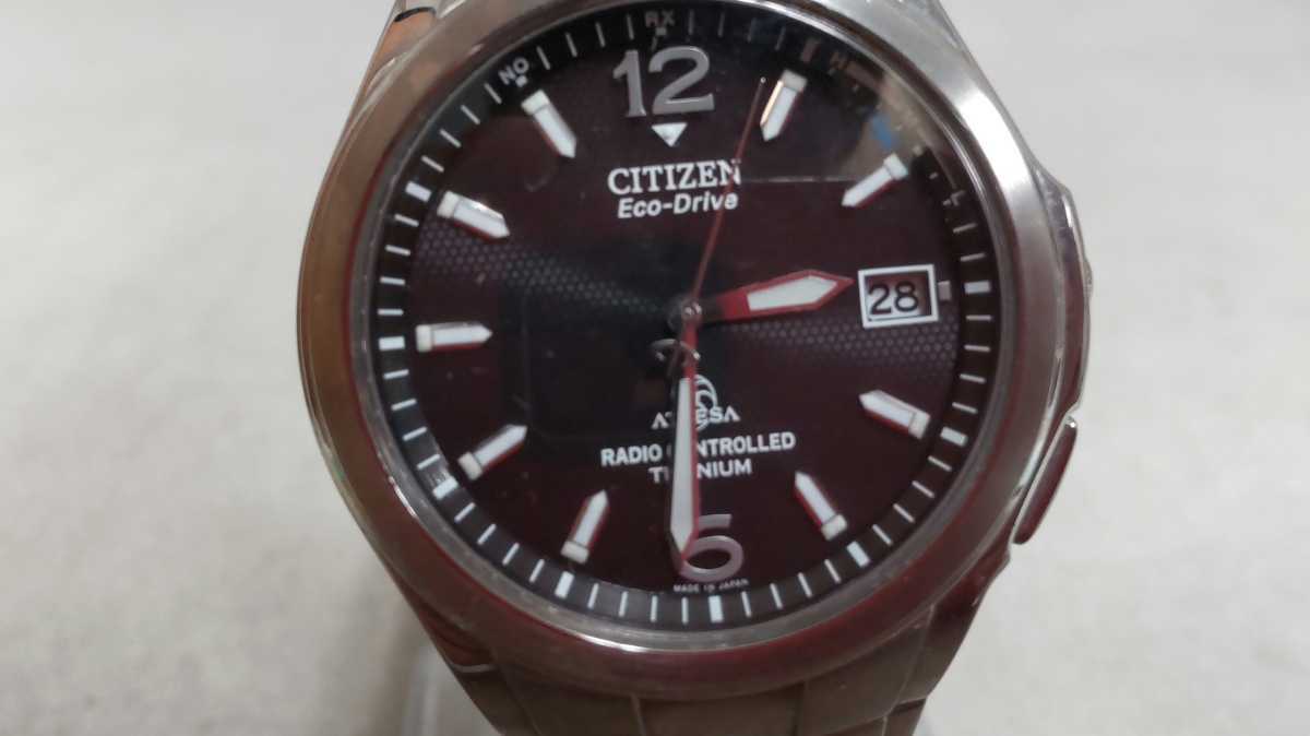 い019 CITIZEN Eco Drive ATTESA GN-4W-S メンズ 腕時計 簡易清掃OK 電池切れ 動作未確認 不動 現状品 JUNK_画像3