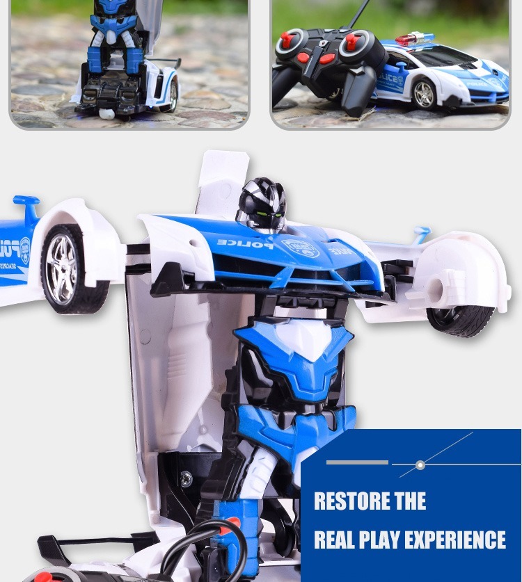 ◆1円スタート◆ラジコン ロボット 車 ブルー 男の子 大人の趣味 おもちゃ プレゼント 誕生日 トランスフォーマー リモコン付き AT11455_画像4