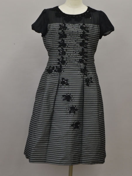 ヒロコビス HIROKO BIS ワンピース ドレス スパンコール 9サイズ ブラック レディース j_p F-L7046