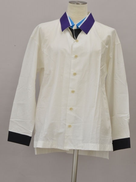 イッセイミヤケ ISSEY MIYAKE シャツ/ブラウス 長袖 襟カラ―ボンディング 2サイズ ホワイト レディース j_p F-M12470