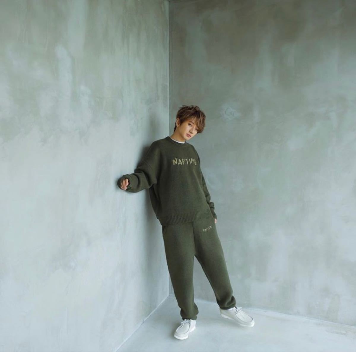 初売り】 Naptime. ロゴ刺繍ニットプルオーバー Nissy チェック S tdh