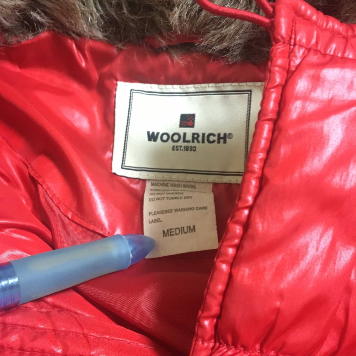 WOOLRICH ウールリッチ ダウンジャケット フード付きジャンパー 赤 レッド Mサイズ メンズ_画像6