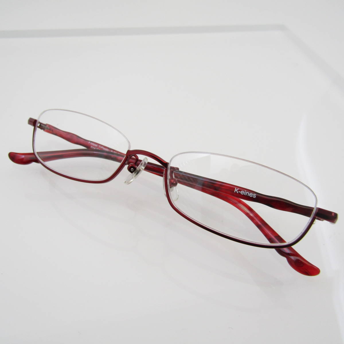 [ free shipping ] reverse half rim glasses glasses frame stylish glasses reverse half rim oval type red 
