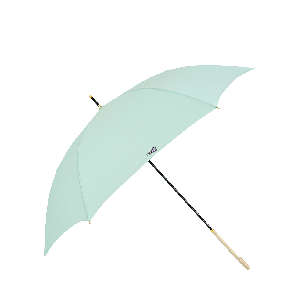 ミントグリーン Converse コンバース 軽量雨傘 ワンポイント刺繍 60cm 傘 レディース ブランド 長傘 通販 手開き おしゃれ かわ