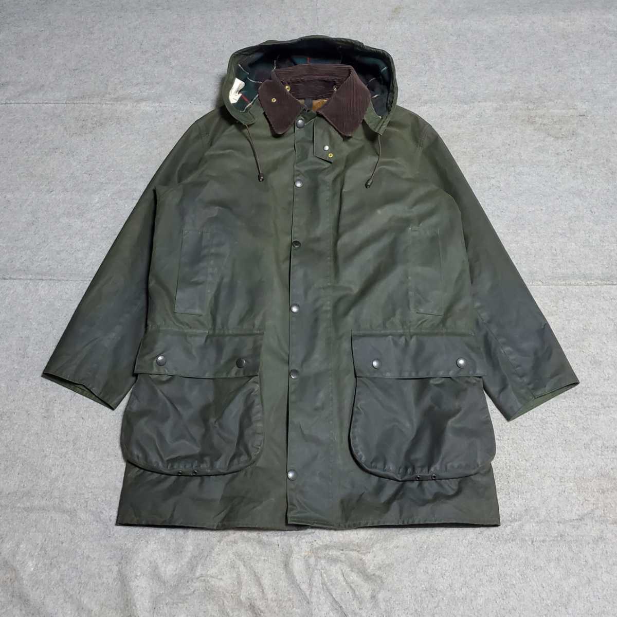 90s　フード付 デッドストック 40　オリジナル 　Barbour バブアー northumbria ノーザンブリア 　ヴィンテージ　セージ　緑 コート