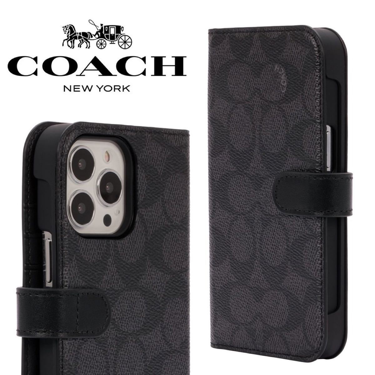 品質満点 新品 コーチ スマホケース カード収納 ブラック ケース Iphone13promax 手帳型 Coach Mac Apple Reachahand Org