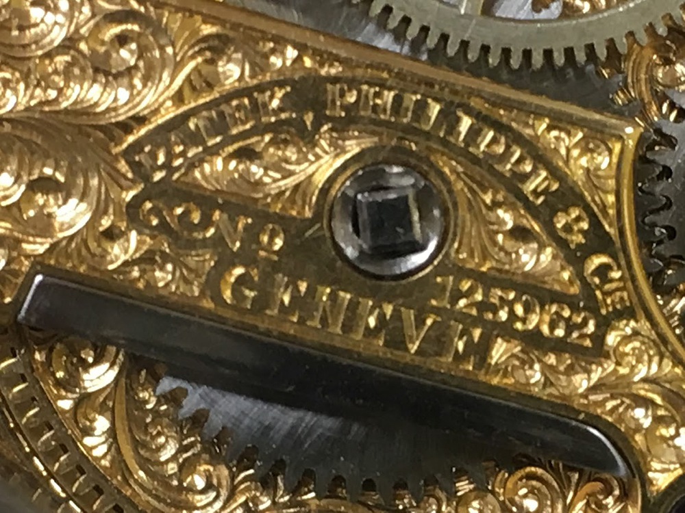1905年 パテックフィリップ懐中時計ムーブメント使用カスタム腕時計 フルエングレービング 白文字盤_画像8