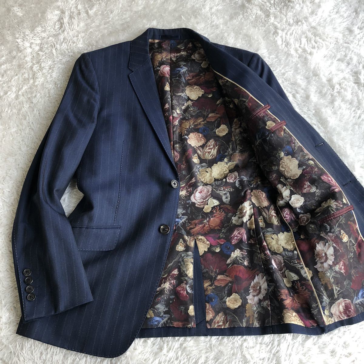 美品】 ポールスミス The Byard シルク ウール 2B ジャケット 裏地に柄