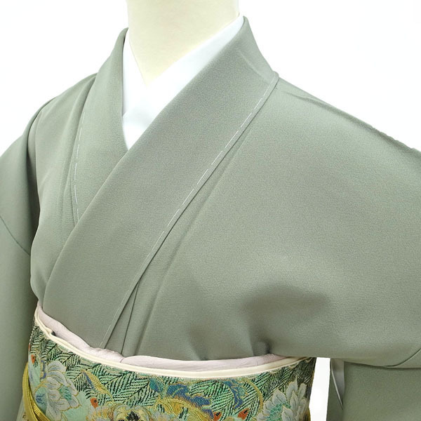 色留袖 着物 加賀友禅 池田裕 本加賀 浜ちりめん 鳴子 稲 利休鼠