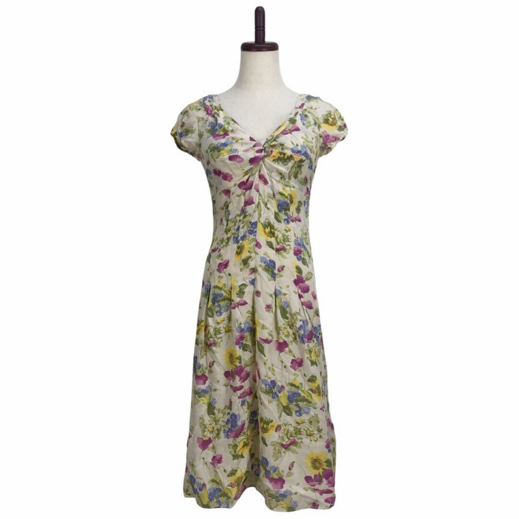 美品 MAX MARA マックスマーラ レディース 花柄 総柄 シルク 半袖