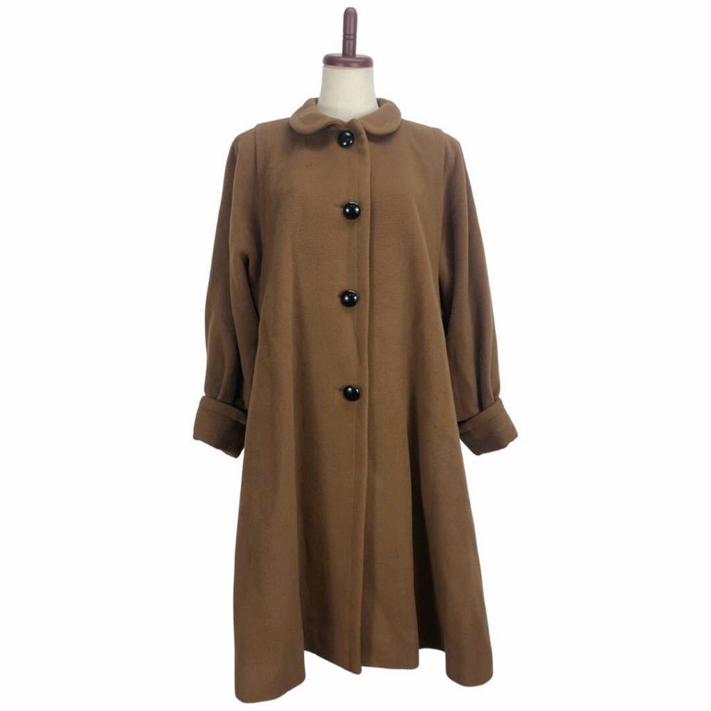 Винтажный Ив Сен -Лоран IVSAN Laurent Ladies Brown Wool Long Toat Overwear o upterwear natation s